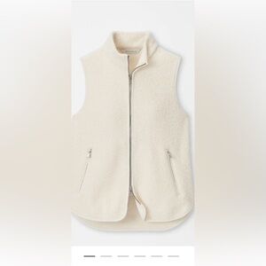 Ivory Fleece Zip-Up Vest
